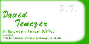 david tenczer business card